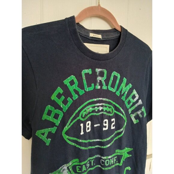 Vintage Abercrombie & Fitch Athletic Dept Mens T-Shirt Large Muscle Navy Blue* - Picture 7 of 14